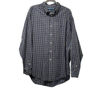 Ralph Lauren 100% cotton Blake men’s size XL blue plaid button down shirt